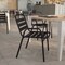 Flash Furniture Commercial Black Restaurant Stack Chair with Arms TLH-018C-BK-GG - alternate 7